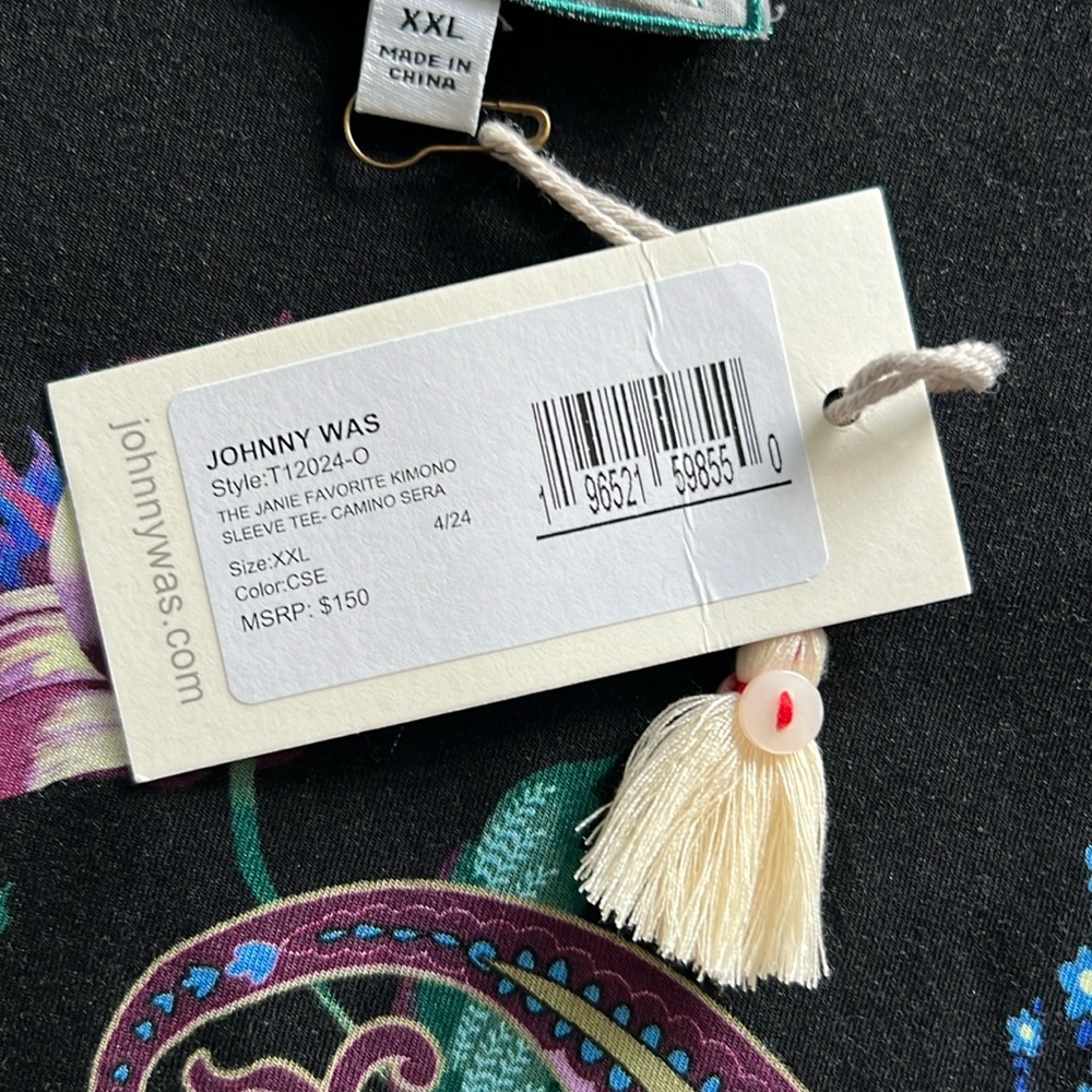 JOHNNY WAS The Janie Favorite Kimono Sleeve Tee in Camino Sera NWT Size XXL - Picture 5 of 7